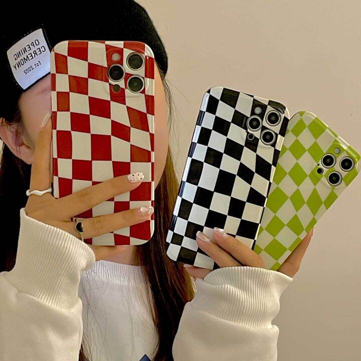 สินค้าใหม่ในสต็อก-3สีตาราง-l-attice-โทรศัพท์-case-soft-สำหรับ-iphone-12-11-14-13-pro-max-8-7พลัส-xr-x-xs-12proo-8บวกซิลิโคนปก-f-undas-c-oque