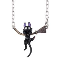 【CW】 Miyazaki Hayao Anime Kiki 39;s Delivery Service Pendants Necklace Enamel Broom Jewelry Choker Chain2019 ！