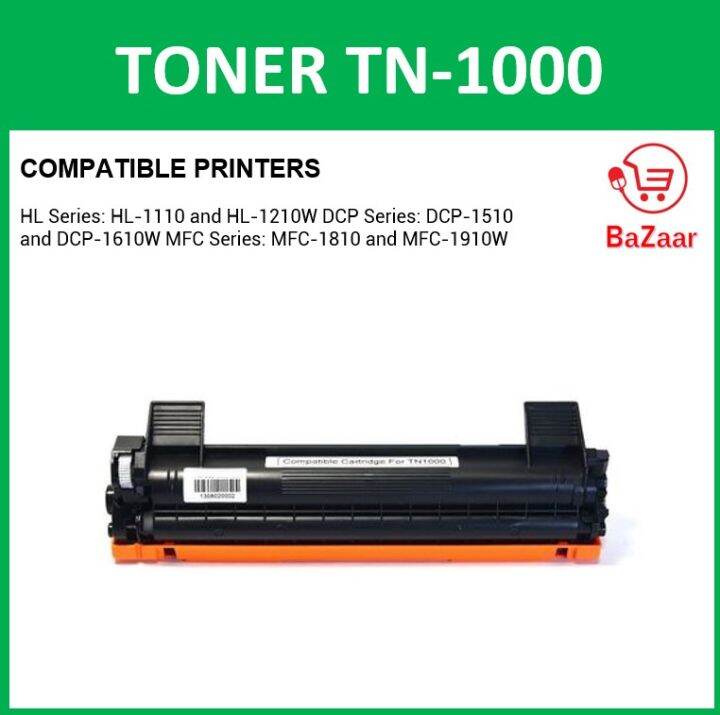 Compatible Brother Toner TN1000 TN-1000 TN 1000 HIGH YIELD Laser ...