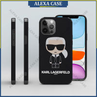 Karl Lagerfeld เคสโทรศัพท์สำหรับ iPhone 14 Pro Max / iPhone 13 Pro Max / iPhone 12 Pro Max / iPhone 11 Pro Max / XS Max / iPhone 8 Plus / iPhone 7 plus ฝาครอบเคสป้องกันหนังแกะป้องกันการตก YFQV2F