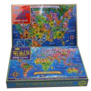 200Pcs trò chơi ghép hình United States bản đồ thế giới Giấy Câu Đố Cho S