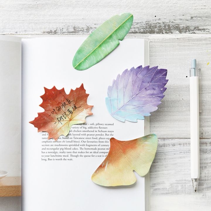30-sheets-pad-fallen-leaves-notes-self-stick-schedule-adhesive-memo-planner-stickers