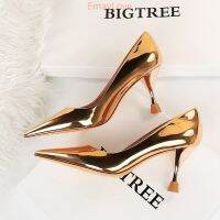 CODshengxi8 7.5cm Metal wine glass high heels patent heels for women shoes