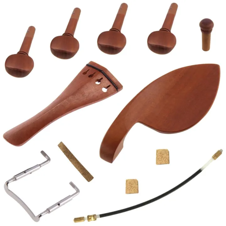 WDGREAT 4/Violin Parts Chin Rest+Pegs+Tailpiece+Endpin+Tail Gut+Clamp