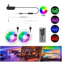 เส้นไฟ RGB แอลอีดี5เมตร10เมตร15เมตรกันน้ำ SMD 5050นำ RGB 2835ริบบิ้นที่มีความยืดหยุ่นเส้นตกแต่งรีโมตคอนโทรลอาร์จีบีทีวี