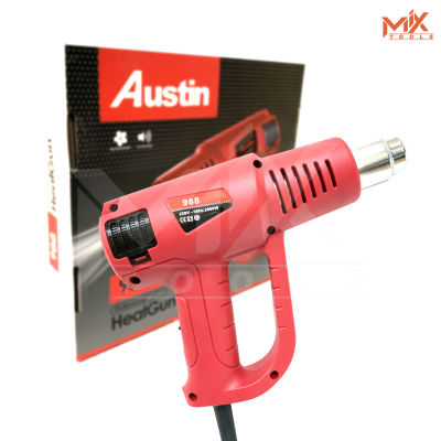 Austin เครื่องเป่าลมร้อน ปรับอุณหภูมิได้ 3 ระดับ 2000 วัตต์ รุ่น HG-2000W (สีแดง) เครื่องเป่าลมร้อน เครื่องเป่าลม พลาสติก