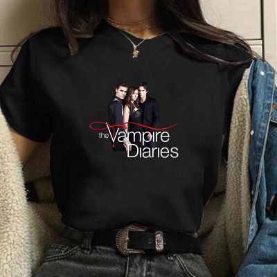 Vampire Diaries 100 Cotton Harajuku T Shirt Women Funny Fans Tshirt Streetwear Ladies Graphic Summer Female T-shirt