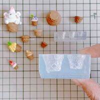 【CC】♕  Waffle Cookie Cone Silicone Mould for Clay Food Mold Accessories Dollhouse Miniature Baking