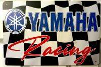 ป้ายโลหะสำหรับตกแต่งมนุษย์ถ้ำใหม่ Xinch รูปรถมอเตอร์ไซค์ Yamaha Racing ป้ายดีบุก