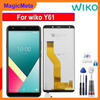 MagicMeta สำหรับ Y61 Wiko ชิ้นส่วนจอสัมผัสแอลซีดีของเครื่องแปลงดิจิทัลซ่อมแซมชิ้นส่วนสำหรับ Y61แอลซีดีแสดงผลด้วยที่ตรวจจับ LCD Y61