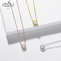 IOGOU 100 925เงินสเตอร์ลิง1กะรัต D สี Moissanite จี้สร้อยคอผู้หญิงประกายงานแต่งงาน Moissanite เพชรเครื่องประดับ