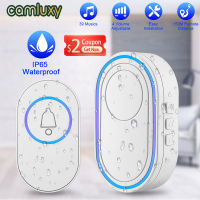 Camluxy Wireless Doorbell 39 Music LED Flash Security Alarm Outdoor IP65 Waterproof Smart Home Inligent Door Bell Chime Kit