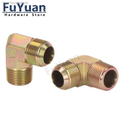 ▪✹ 1PCS High pressure Tube fittings Hydraulic 90 degree elbow BSP to NPT 1/8 1/4 3/8 1/2 7/16 9/16 Male Thread Oil Connector