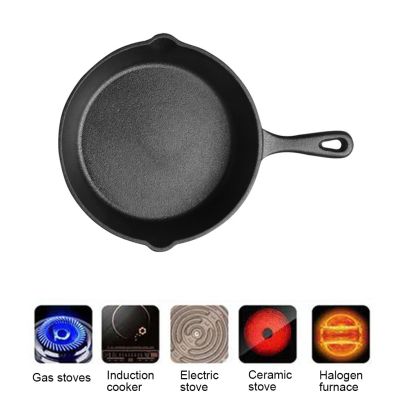Non-stick Coating Iron Frying Pot 1416CM Uncoated Health Wok Non-Stick Pan Gas Stove Induction Cooker for Kitchen Cooking