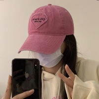 Distressed Baseball Cap Womens 2023 New Retro Plain Face Girl Cute Spring And Summer Big Head Circumference Pink Peaked Cap Fashion