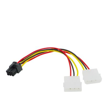 ：“{》 2 IDE Dual 4Pin Molex IDE Male To 6 Pin Female PCI-E Y Molex IDE Power Cable Adapter Connector For Video Cards