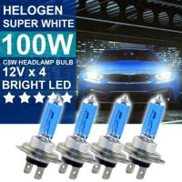 4pcs 12V 100/90W H7 4500K Xenon Hid Super White Effect Look Headlight Lamp Light Bulb Halogen Lamp Auto Front Headlight Fog Bulb Bulbs  LEDs  HIDs