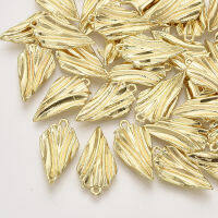 5-7pc  Alloy Pendants Leaf Light Gold 23.5x13x3mm Hole: 1.4mm