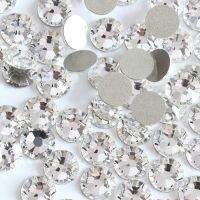 hotx【DT】 Crysta FlatBack Glass Rhinestones Non-HotFix for Decorations SS3-SS40 Flat Back crystal