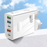 65W ที่ชาร์จความเร็วสูง USB GaN Type C ที่ชาร์จแบตเตอรี่โทรศัพท์ชาร์จเร็ว3.0 5พอร์ตอะแดปเตอร์ไฟฟ้าสำหรับ iPhone 14 13 Xiaomi เครื่องชาร์จติดผนังซัมซุงแท่นชาร์จผนัง