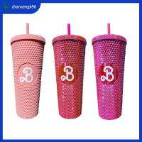 ZHANXENG498 พร้อมหลอดดูด ขวดน้ำหลอด ภาพยนตร์บาร์บี้ Barbiee Studded Tumbler ถ้วยดื่มน้ำ ของใหม่ อุปกรณ์ปาร์ตี้ตุ๊กตาบาร์บี้ ถ้วยเครื่องดื่มแก้ว ฟิตเนสท่องเที่ยว