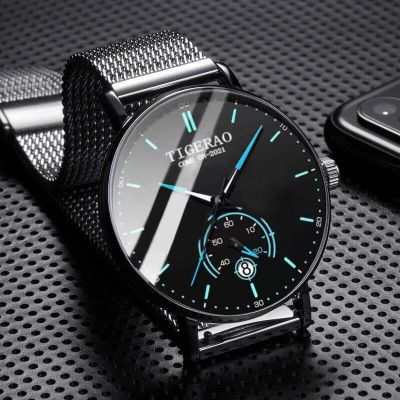 【Hot seller】 automatic mechanical watch mens student Korean version waterproof luminous calendar 2022 new ultra-thin