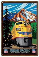 Dark Branches Union Pacific Tin Sign Union Pacific Reproduction Railroad Metal Sign 8 X 12 inch Aluminum Sign.