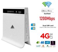 4G Router 2 Sim เราเตอร์ ใส่ซิม ปล่อย Wi-Fi,1200Mbps Dual Band 2.4G+5G รองรับ 3G/4G , 8 เสา External+Internal,Fast Speed