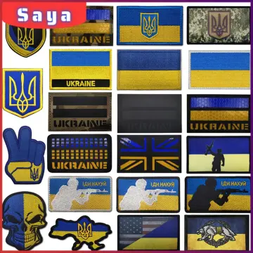 Ukrainian Army Morale Patch FRANCE+UKRAINE Flag Tactical Badge