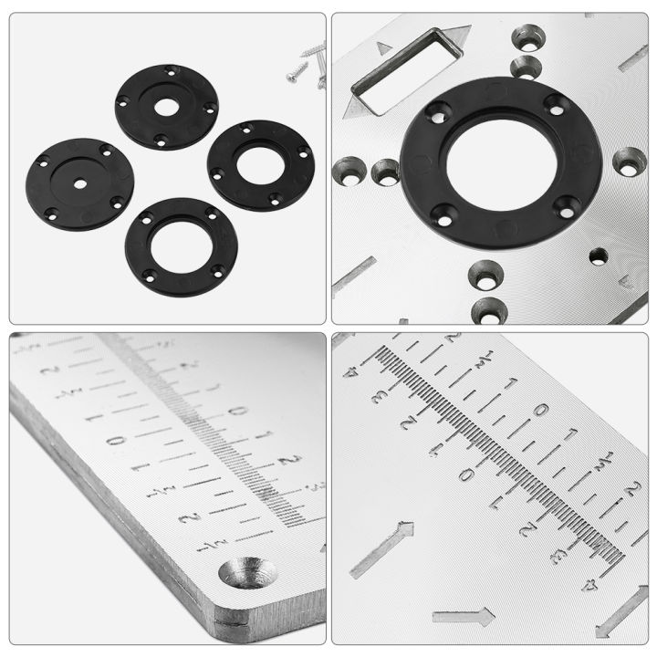 vastar-vastar-เร้าเตอร์อะลูมิเนียม-แผ่นแทรกโต๊ะพร้อมแหวน4วงและสกรูสำหรับงานไม้ม้านั่งเราเตอร์แผ่นรองโต๊ะ