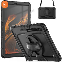 【พร้อมฟิล์มหน้าจอ】Fzt Casing Tablet สำหรับซัมซุงกาแล็กซีแท็บ S7Plus 12.4 "(2020) / SM-T970 T975 T976B ปลอกซิลิโคน TPU และ PC นิ่มมีขาตั้งในตัว + Tali Bahu + สายรัดข้อมือ