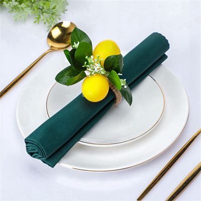 Lemon Napkin Rings Set Of 6 Lemon Vine Leaf Napkin Holders for Dining Table Decor Banquet Wedding Birthday Christmas