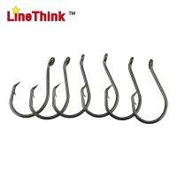 (CIYS outdoor)100ชิ้น/ล็อต LineThink Offset Sport Circle เบ็ดตกปลาปลายแหลมทางเคมีสีดำนิกเกิลสี