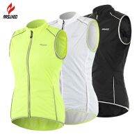 New ARSUXEO 3 Colors Womens Reflective Cycling Vest Light Running Bike Sports Windstoper Breathable Sleeveless