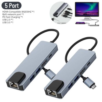USB C Hub with HDMI RJ45 Ethernet USB 3.0 2.0 PD Charging Ports Multi Splitter Adapter for Xiaomi 10 MacBook iPad Samsung S20 USB Hubs