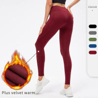 กางเกงโยคะ Jogging Sweatpants Women Gym Sport Women S Pants High Rise Plus Velent Keep Warm Leggings For Fitness Elastic Tights