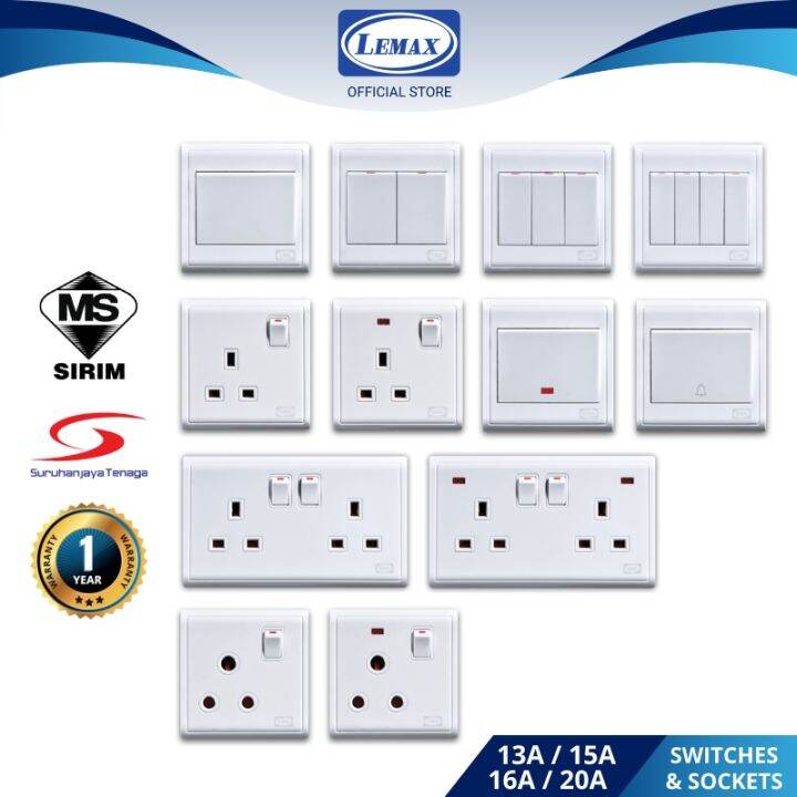 [SIRIM] LMX 13A 16A 15A 20A Wall Switch Socket Aircond Switch Double