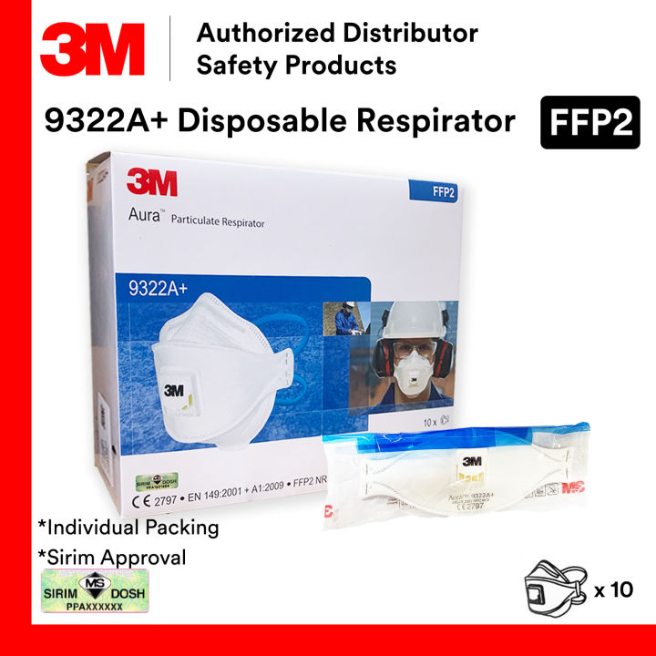 3m Aura 9322a P2ffp2 With Valve Premium Particulate Disposable Respirator Haze Mask Dust 