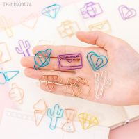 ◐✺♞ 10 pcs/pack cute Cactus star Ice Cream Mini Paper Clips Kawaii Stationery Metal Clear Binder Clips Photos Tickets Notes Letter