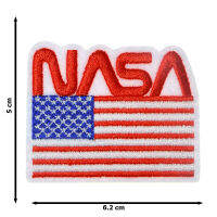 JPatch - NASA USA ธง ธงชาติ อเมริกา นาซ่า สีแดง ตัวรีด ตัวรีดติดเสื้อ อาร์มรีด อาร์มปัก การ์ตูนสุดน่ารัก งาน DIY Embroidered Iron / Sew on Patches