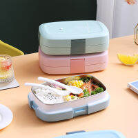 กล่องอาหารกลางวันความร้อนพลาสติกสำหรับเด็ก Worker Compartment Insulated Food Storage Container With Lid Kitchen Accessories