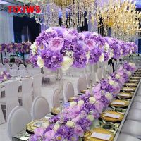 Custom New Hydrangea Rose Road Lead Flower Artificial Flower Ball Wedding Table Flower Party Stage Backdrop Layout Home Decor