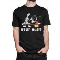 Rabbit and Mouse Best Buds T-Shirt fashion Popular wild mens top black