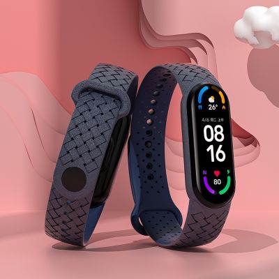 【LZ】 Silicone Braided Solo loop Bracelet For Xiaomi Mi Band 7 Wrist Quick Replacement Sport smartwatch Correa NFC Miband 6 5 4 strap