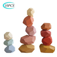 Childrens Wooden Colored Stone Jenga Building Block Educational Toy Creative Nordic Style Stacking Game Rainbow Wooden Toy Gift