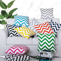 1 Pcs ผ้าฝ้ายปลอกหมอนผ้าใบ45X45ซม.Wave รูปแบบสแควร์โยนปลอกหมอนนุ่มทนทานหมอนตกแต่งบ้านสำหรับโซฟาเตียงโซฟาห้องนั่งเล่น