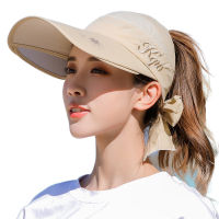 CWSummer Sun Hat Retractable Visor Caps Female Scalable Brim Empty Top Baseball Cap UV Protection Beach Outdoor Sun Hats Women