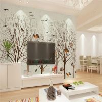 ❈♠ European woods birds leaves TV background wall professional production murals wholesale wallpaper murals custom photo wall