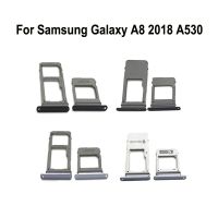 ถาดใส่ซิมโทรศัพท์เหมาะสำหรับ Samsung A8 2018 A530 A530F Galaxy A8 A530N A530W ที่อยู่อาศัยเดิมที่ยึดอะแดปเตอร์ถาด SD การ์ดขนาดเล็กใหม่