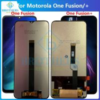 ฟิวชั่นสำหรับ Motorola Moto One Fusion Onefusion + ชิ้นส่วนจอสัมผัสแอลซีดีของเครื่องแปลงดิจิทัลสำหรับ Motorola XT2073-2 Fusion Plus